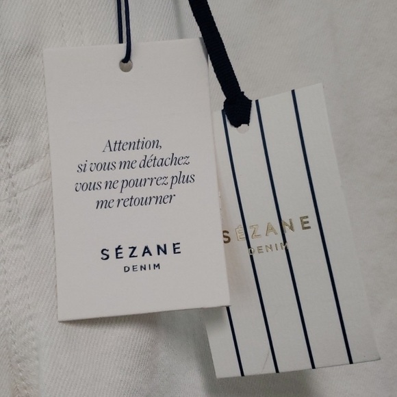 Sezane 1967 ecru denim high rise straight leg pants - Picture 15 of 16